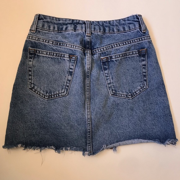 Topshop Moto Frayed Hem Miniskirt - Picture 6 of 7